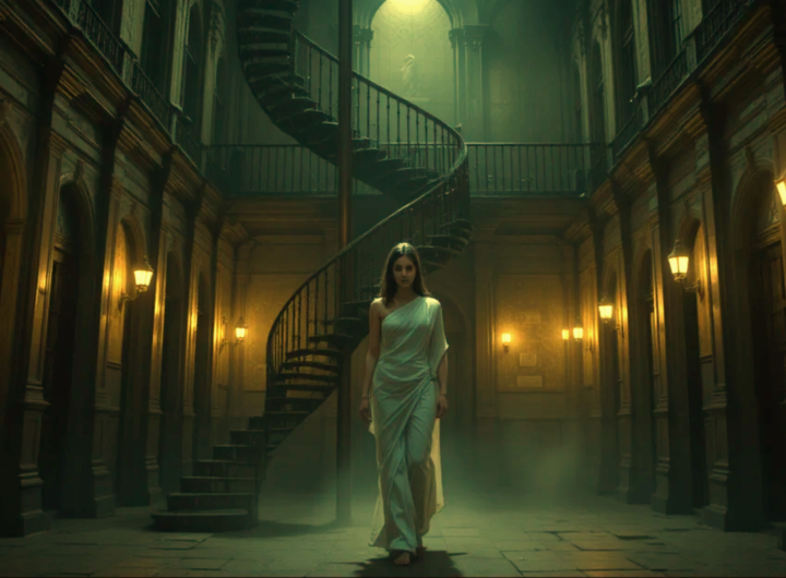 Kolkata High Court at night with dark corridor and mysterious atmosphere, haunted room number 11 paranormal story