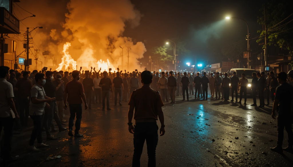 बांग्लादेश में हिंदुओं पर भीड़ हिंसा, रात के समय पुलिस की मौजूदगी में तनावपूर्ण हालात